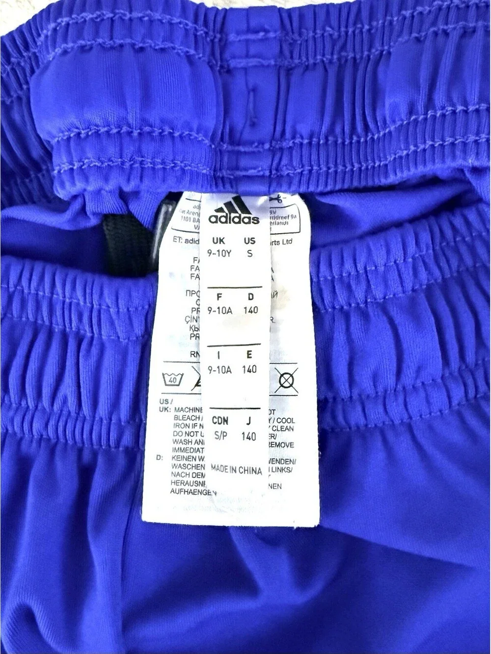 Adidas Climalite Soccer Shorts Boys Size S 140 Blue Yellow Athletic Activewear